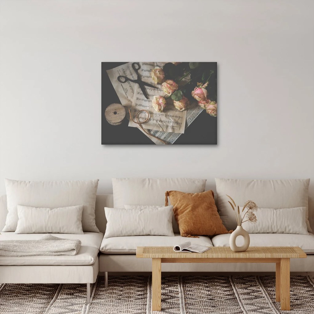 Obraz nut i róż (70x50 cm)