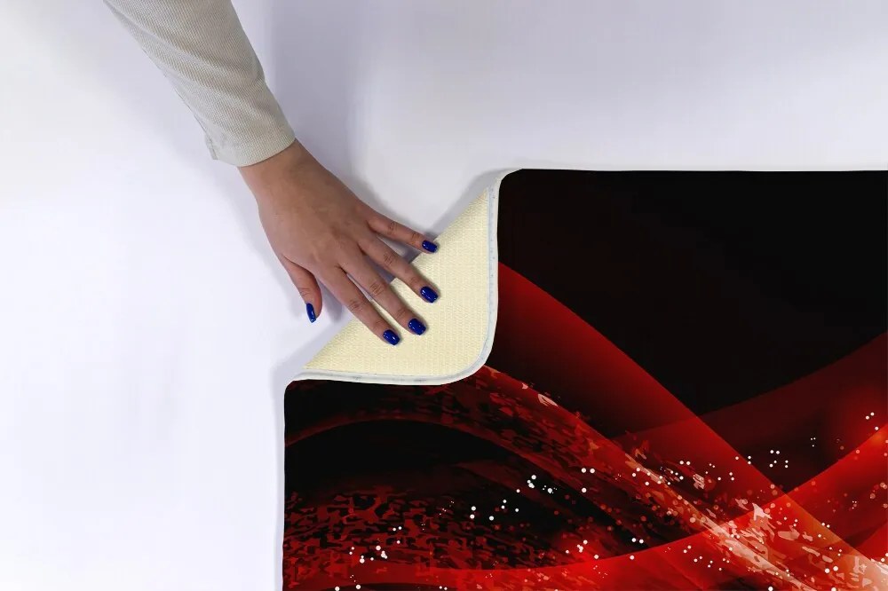 Antypoślizgowy dywanik łazienkowy Antypoślizgowy dywanik łazienkowy Czerwona abstrakcja