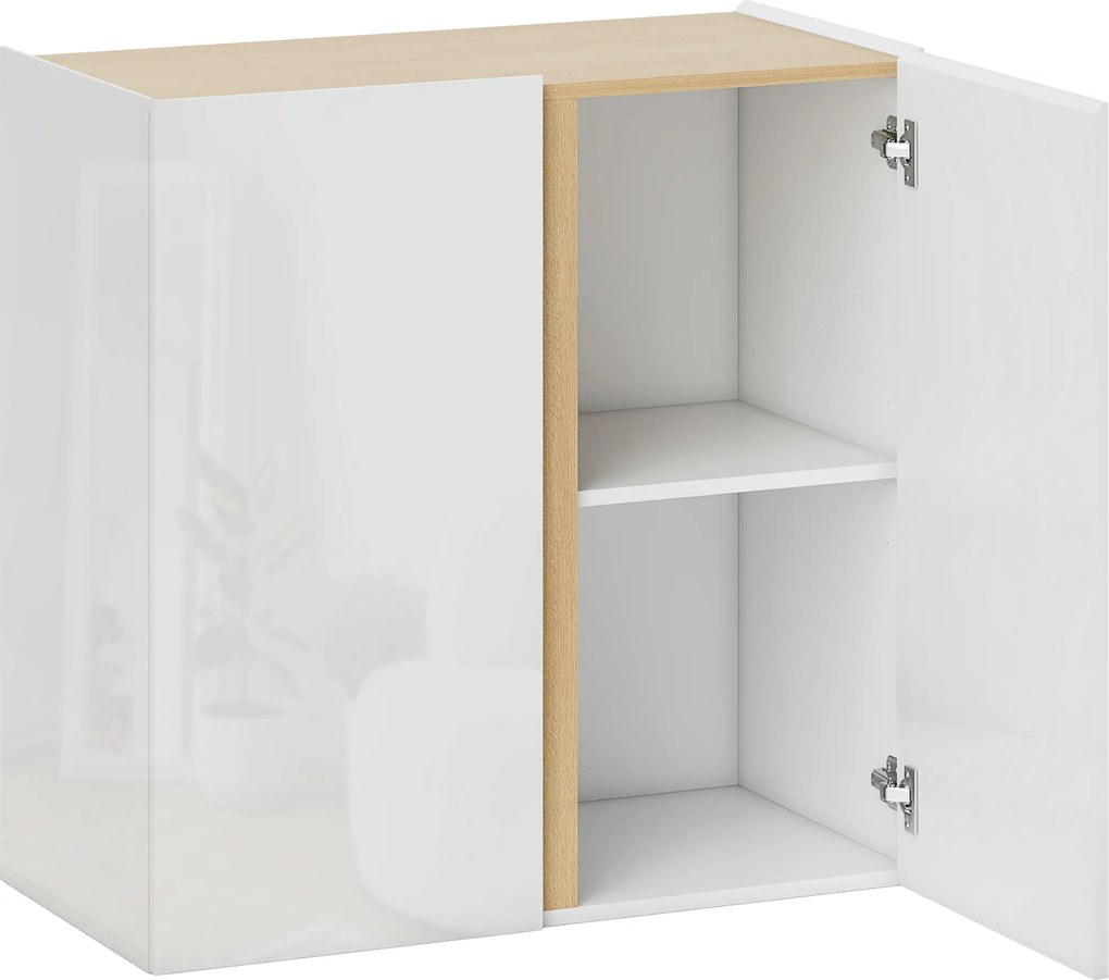 HOMCOM Szafka, komoda z drzwiami Soft-Close, regulowana półka, do salonu, kuchni, jadalni, Biała