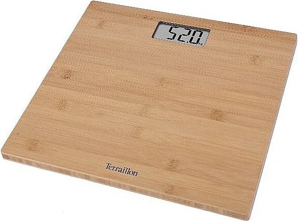 Elektroniczna waga łazienkowa z bambusa ultra płaska 14824 Terrailon - BAMBOOSCALE LCD 150KG 100GR
