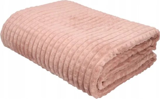 Koc Kostka różowy 130x170cm Miękki Wytłaczany Ciepły Modny Dekoracyjny