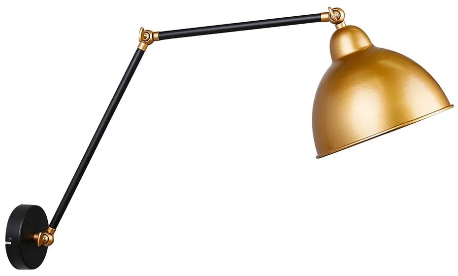 Metalowy kinkiet w czarno-złotym kolorze Truck – Candellux Lighting
