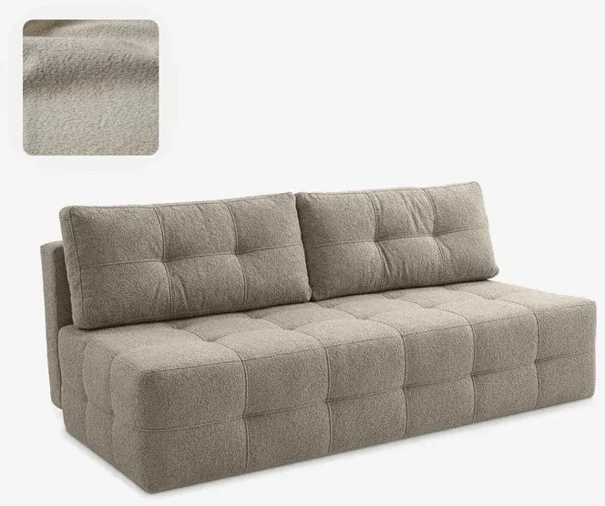 Sofa z Funkcją Spania MORANA Beżowa Boucle Nowoczesna