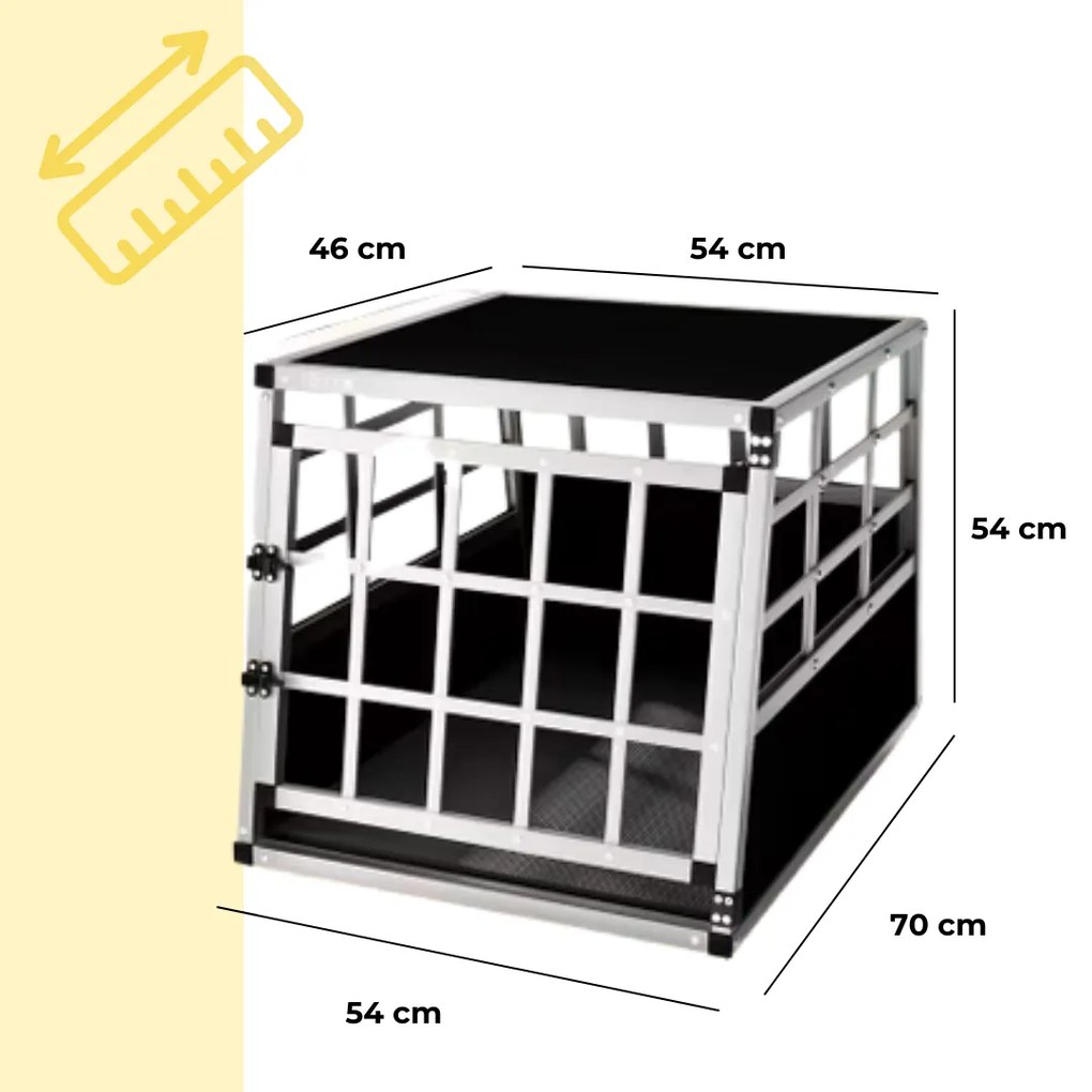 Transporter dla psa BRUNO, 70x54x51cm, srebrna/czarna Cadoca