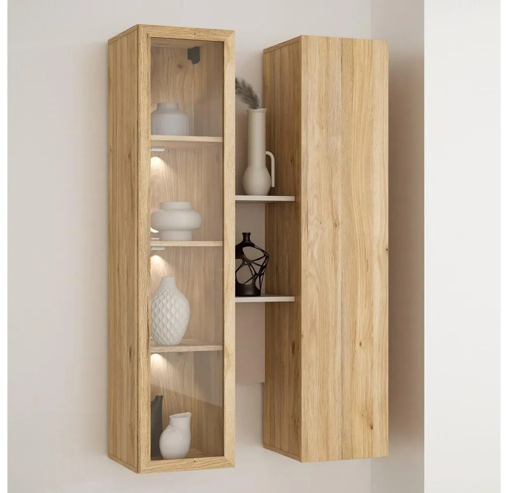 Półka ścienna INAR dąb/beżowa