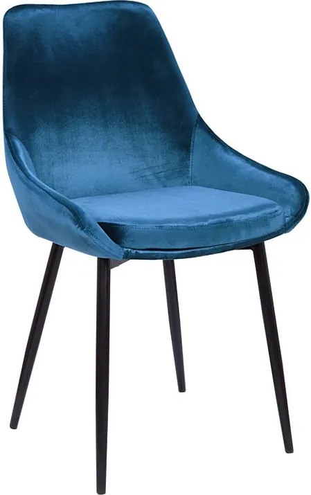 Zestaw 6 krzeseł MASURIE – Welur – Kolor granatowy