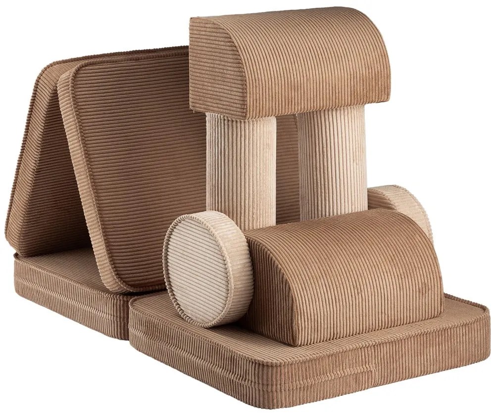 Brązowa sztruksowa sofa dla dzieci 132 cm Settee – Wigiwama