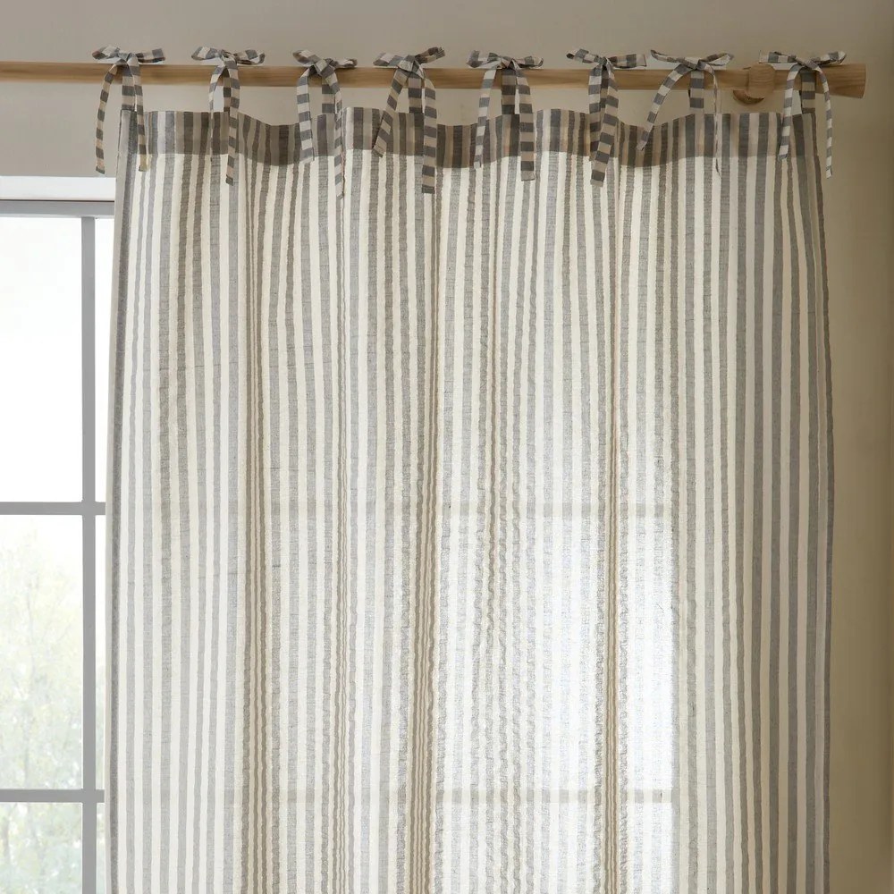 Szara zasłona 140x183 cm Zanzibar Woven Stripe – Pineapple Elephant