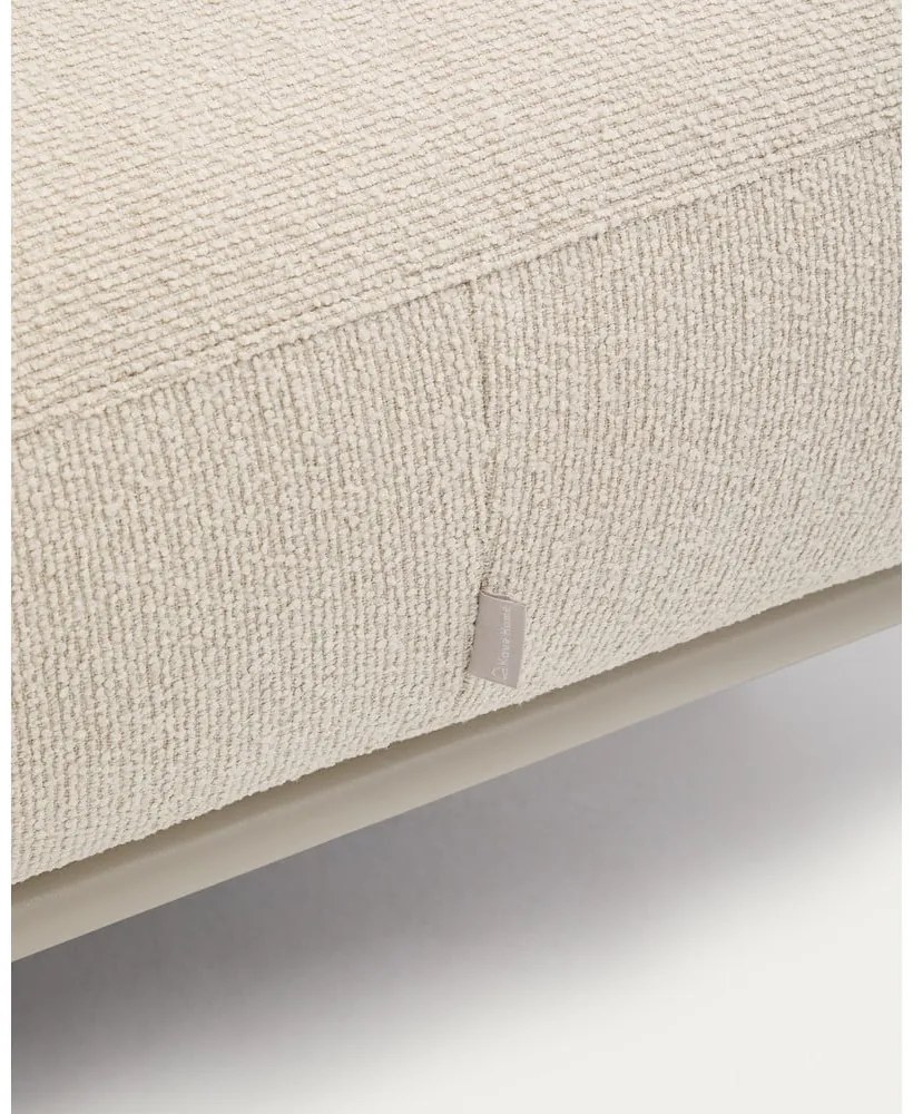 Beżowy podnóżek z materiału bouclé Aurum – Kave Home