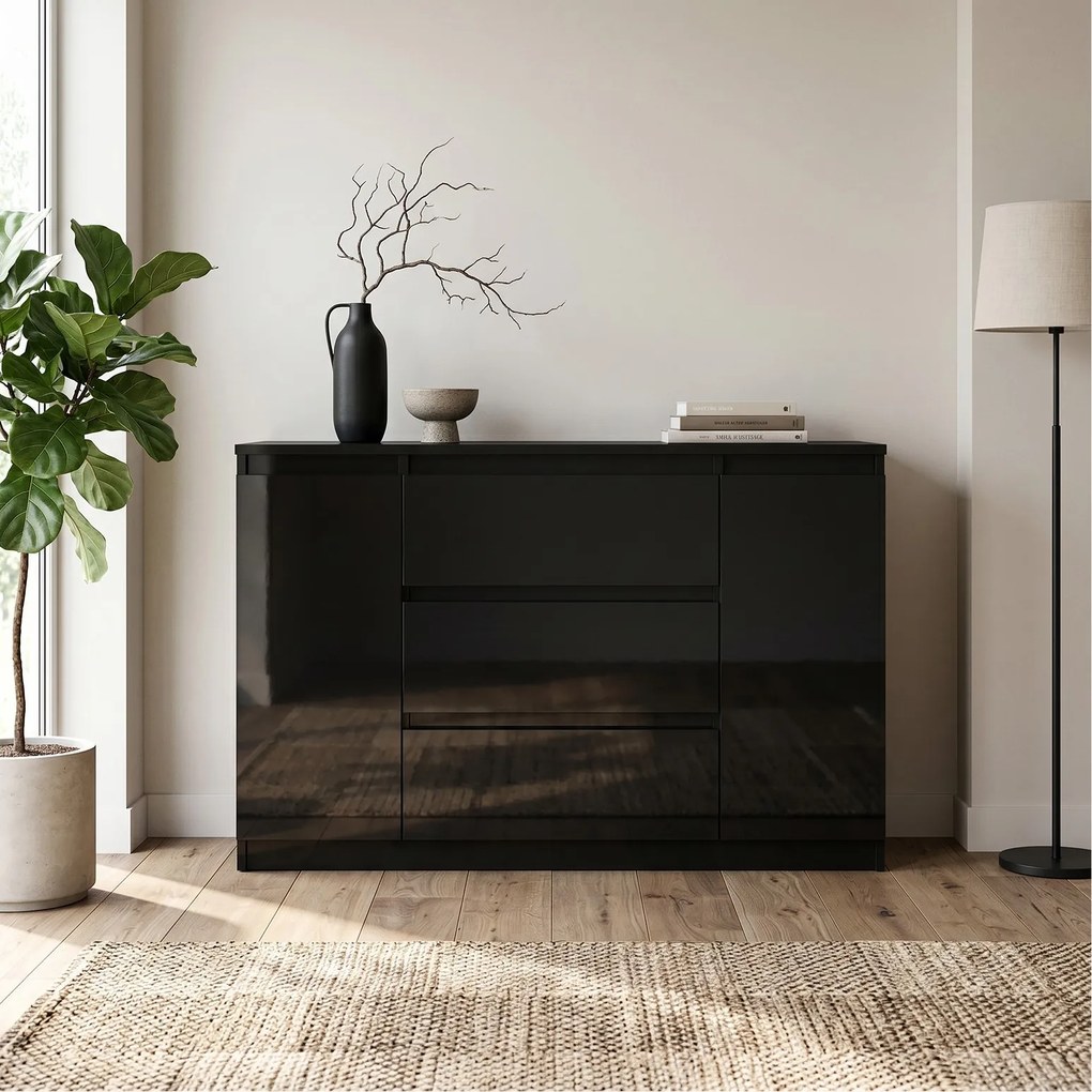 Komoda NUDO 120 cm do Salonu Sypialni Czarny