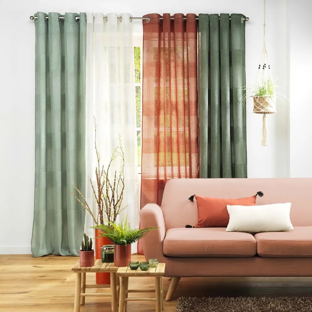 Zielona firanka 140x280 cm Terraza – douceur d'intérieur