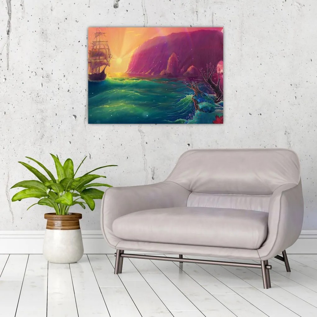 Obraz - Obraz olejny, Podróż do fantastycznego królestwa (70x50 cm)
