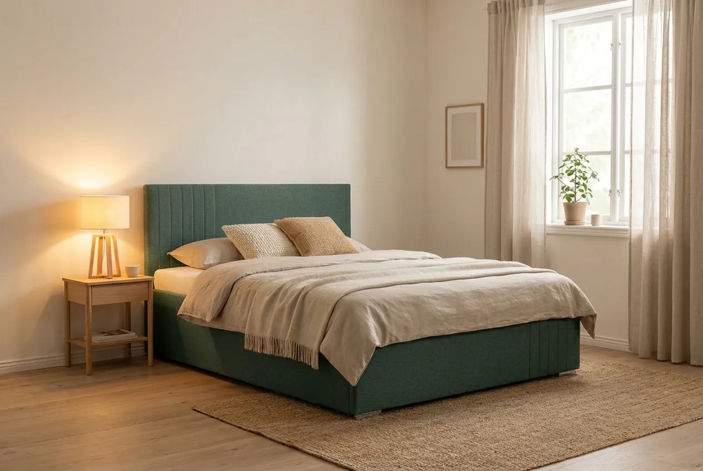 Łóżko MARS 180x200 cm Miętowy Z materacem