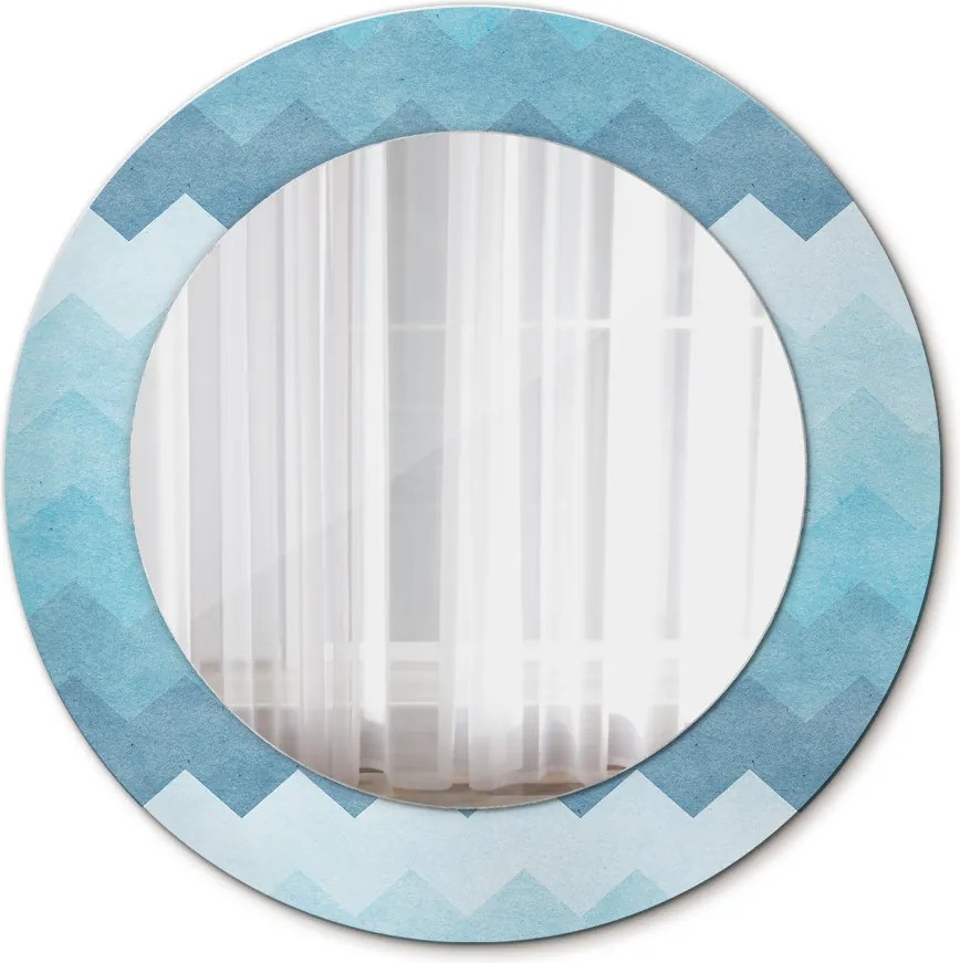 Lustro dekoracyjne okrągłe Wzór szewronowy