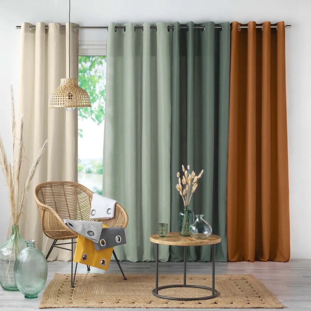 Brązowa zasłona z mikrowłókna 140x280 cm Absolu – douceur d'intérieur