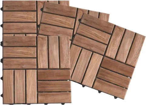 Płytki drewniane teak 30x30 cm na balkon i taras, 22 sztuki