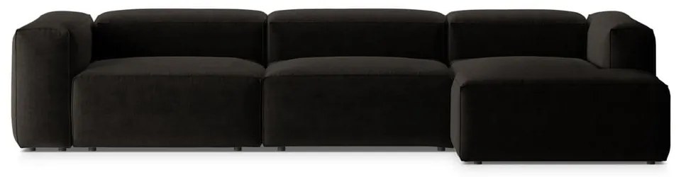 Czarny narożnik (prawostronny/z szezlongiem) Bergamo – Cosmopolitan Design