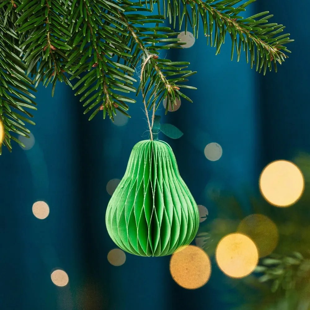 Papierowa ozdoba świąteczna wykonana ręcznie ø 7 cm Pear Honeycomb – Sass &amp; Belle