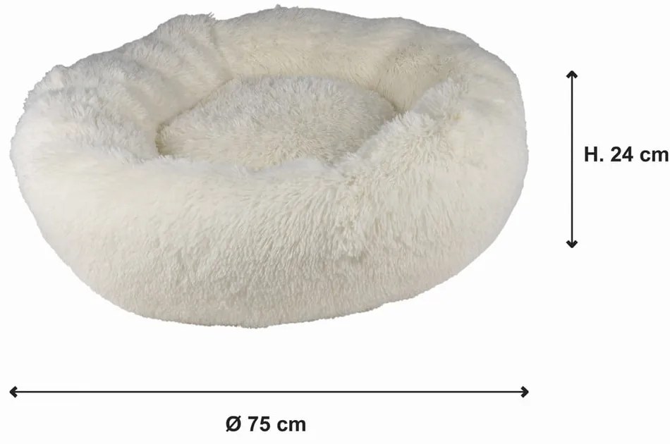 Kremowe legowisko dla psów ø 75 cm Fluffy – Love Story