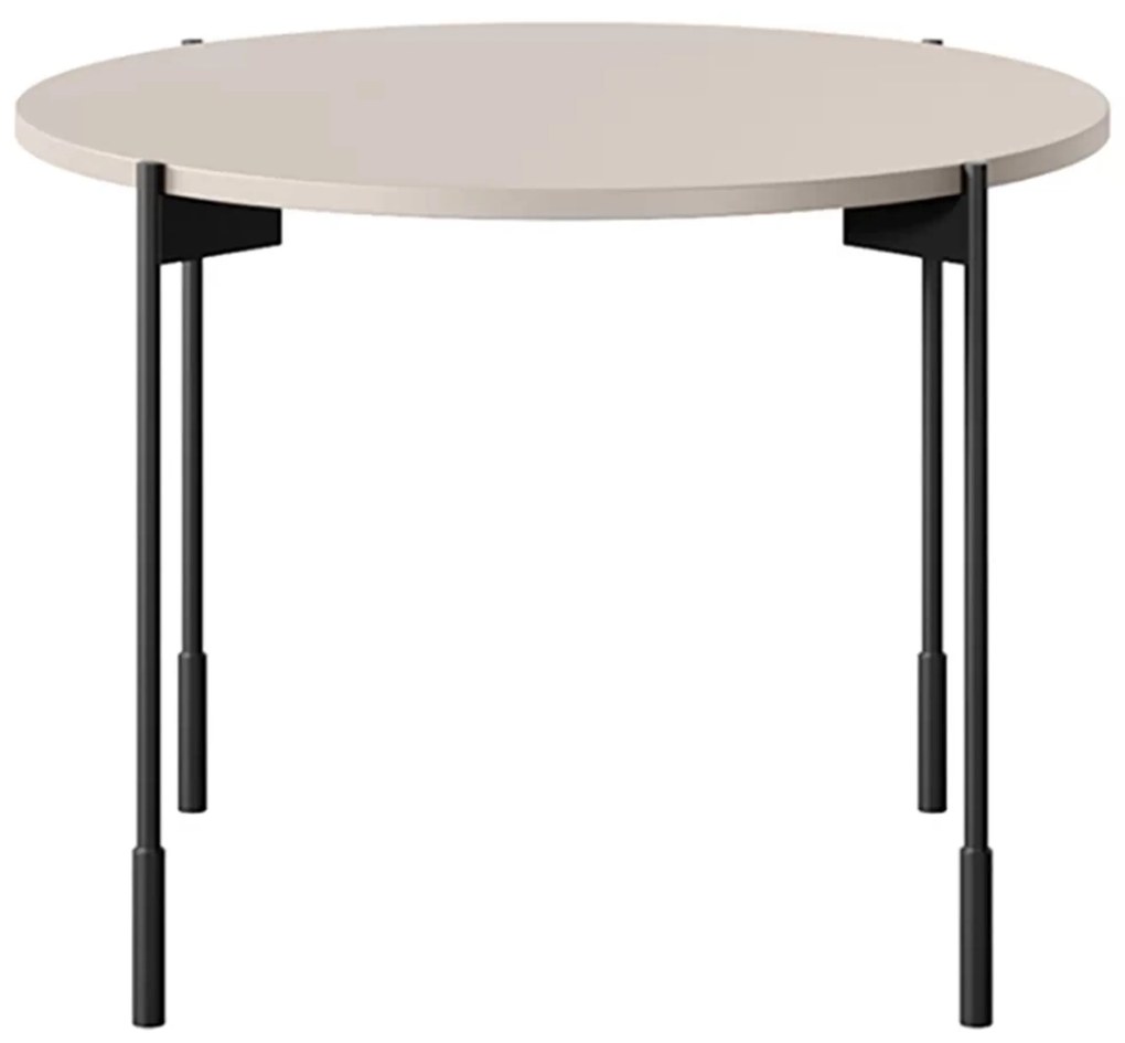 Stolik kawowy Sonatia 60 cm okrągły na metalowych nogach - kaszmir