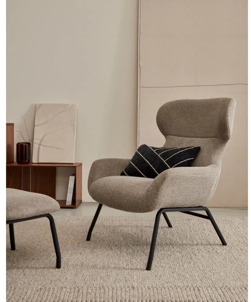 Brązowy puf Belina – Kave Home
