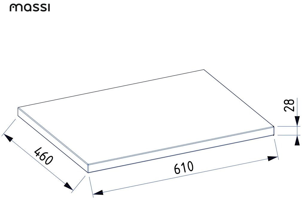 Uniwersalny blat do szafki łazienkowej lub konsoli naturalny dębowy drewno 46 x 60 cm