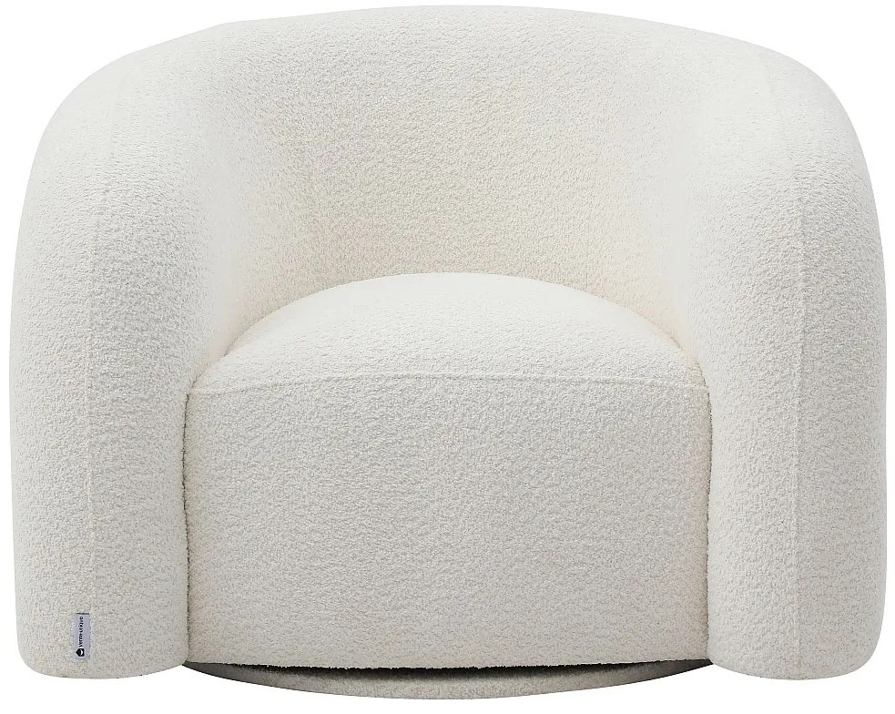 Obrotowy fotel z białej tkaniny z bukli  LAPIOTA od Maison Céphy