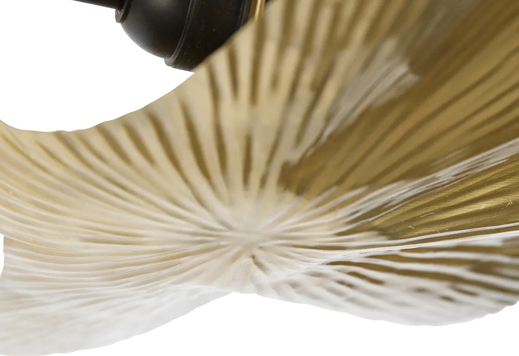 Orientalna lampa sufitowa mosiężna z czarną 3-światłową - Louka