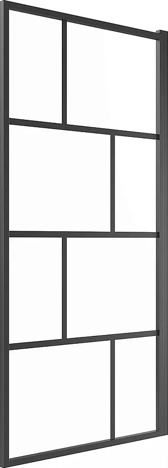 Parawan nawannowy obrotowy w stylu industrialnym - 70 x 140 cm - Czarny mat - Szkło - RIVANON