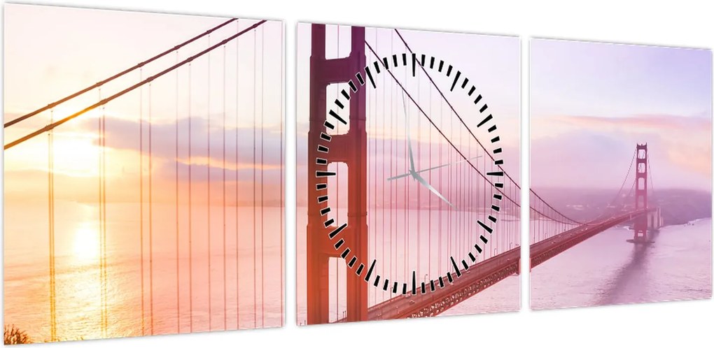 Obraz - San Francisco (z zegarem) (90x30 cm)