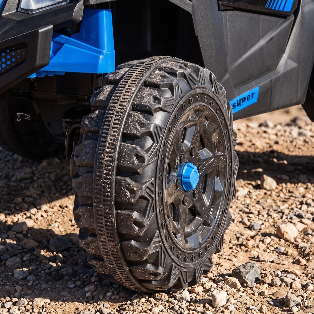 AIYAPLAY Elektryczne auto dla dzieci 24V 2-osobowe UTV z baterią litową, pilot 2,4 GHz, 2 x 120W silniki, softstart | Aosom PL