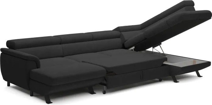 Narożnik RAVEN XL wolnostojący z funkcją spania tkanina Artico 37439 Antracytowy WERSAL