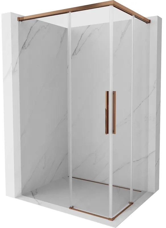 Mexen Rox Duo kabina prysznicowa rozsuwana 120 x 75 cm, transparent, różowe złoto - 8C2D-120-075-60-00