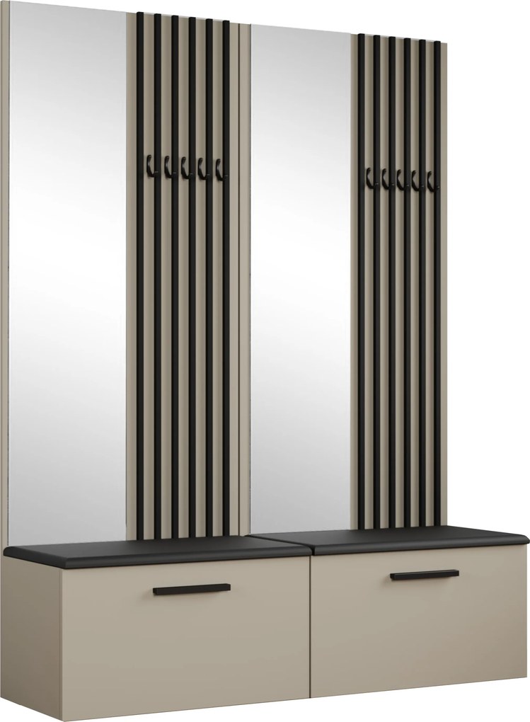 Masseno Garderoba MODULO 161,2/204/40 cm do Przedpokoju Nowoczesna Kaszmir