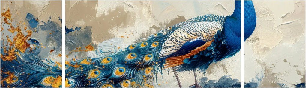 Obraz - Paw, malarstwo (170x50 cm)