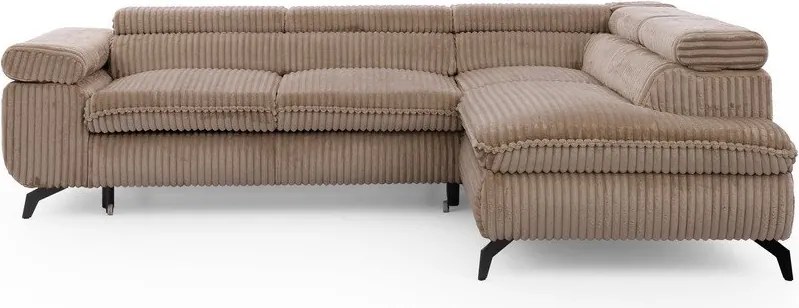 Brązowy sztruksowy narożnik (prawostronny/w kształcie litery L) Marbeya – Ropez