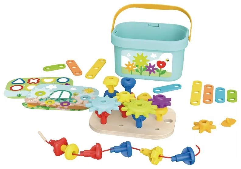Tooky toy układanka montessori kołki w pudełku stosy nawlekanka