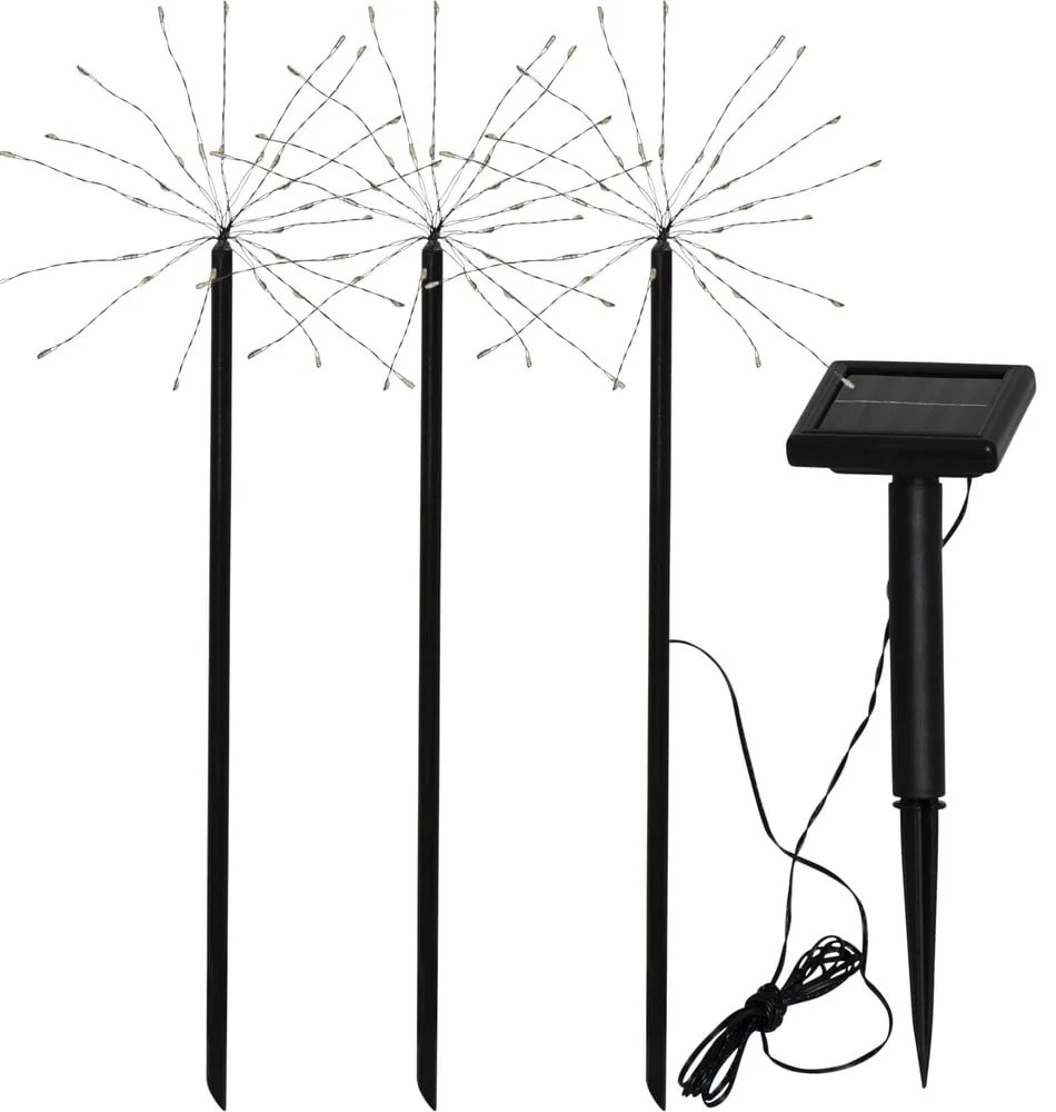 Zestaw 3 ogrodowych lamp solarnych LED Star Trading Firework, wys. 40 cm