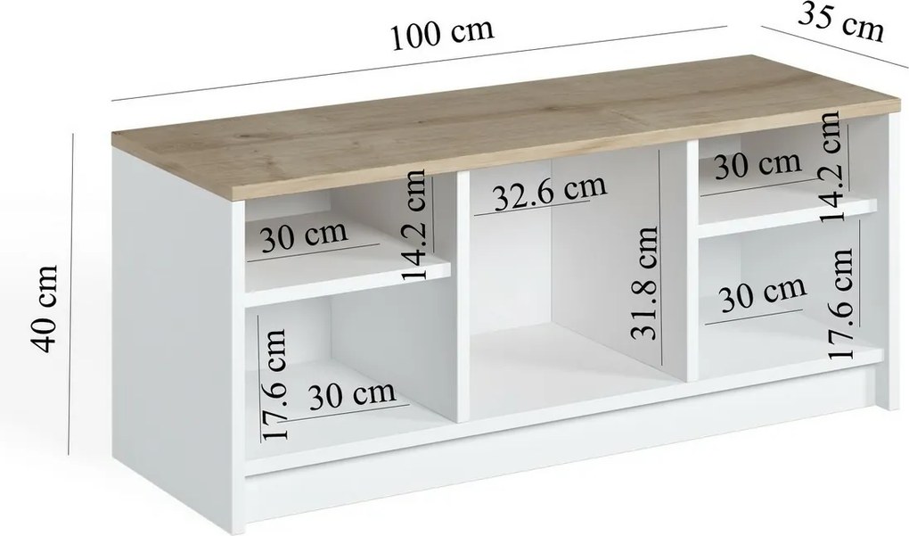 Szafka na buty London Sapphire Oak and White