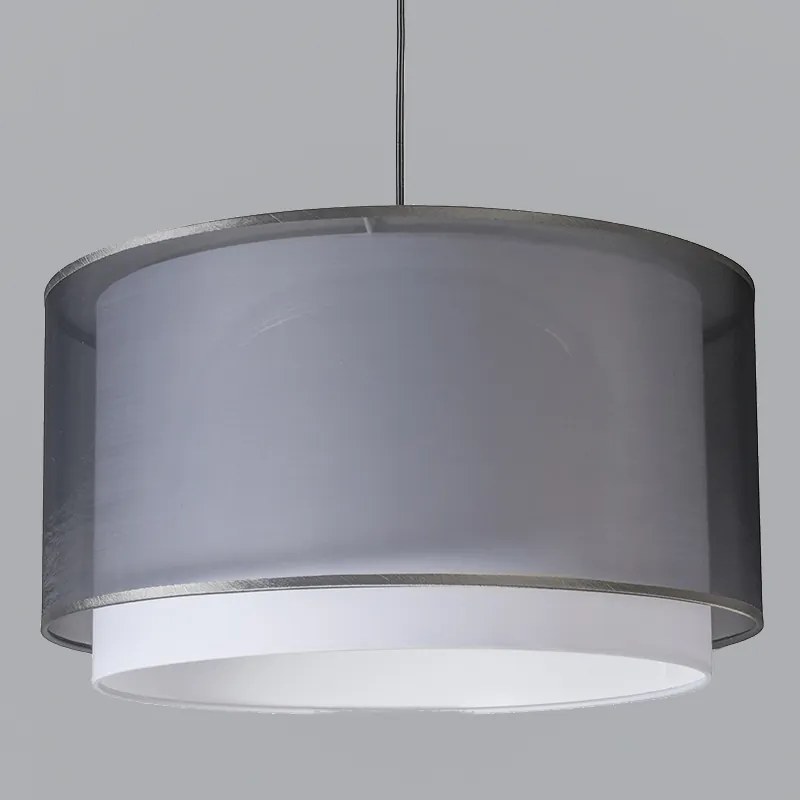 Nowoczesna lampa wisząca z kloszem czarno-białym 47/25 - Duo Nowoczesny Oswietlenie wewnetrzne