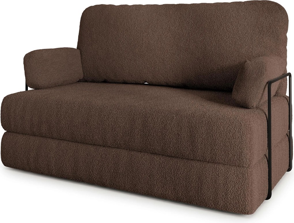 Masseno Sofa piankowa KESTE z funkcją spania, Kanapa z pianki do salonu, Bezmontażowa, Tkanina bucle – Brązowy QUELLE 25
