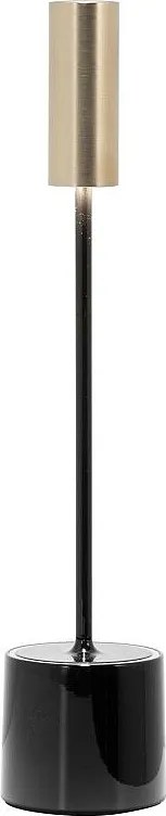 Zafferano - Carolina LED Lampa stołowa z funkcją ściemniania i ładowania, dotykowa - błyszcząca czerń i szczotkowany mosiądz