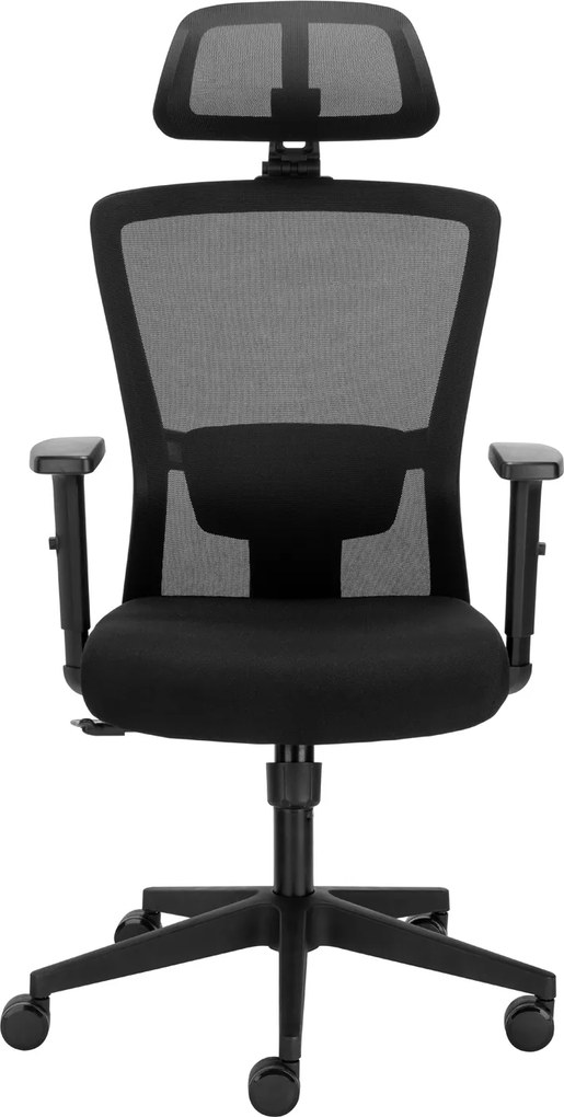 Fotel biurowy siatkowy Olimpus z regulowanym lędźwiem, zgodny z normą BHP