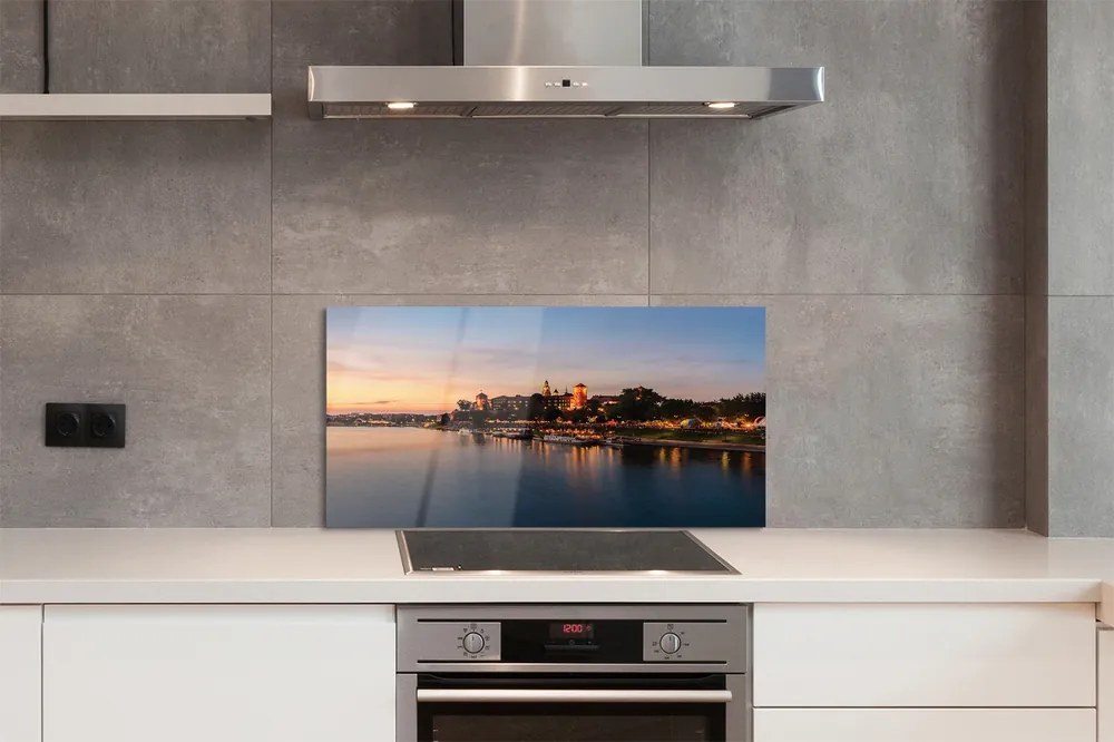 Panel Szklany Zachód Słońca nad Zamkiem na Wawelu