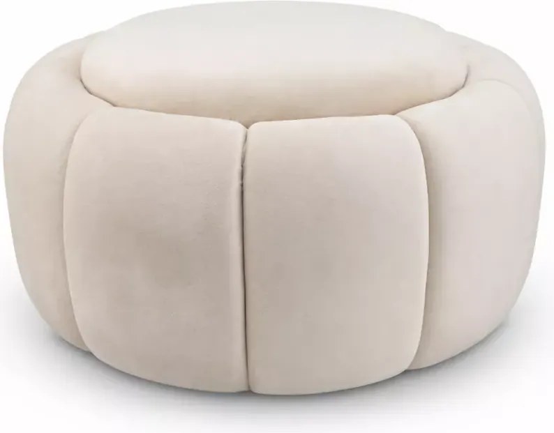 Pufa Verno okrągła miękka tapicerowana minimalistyczna do salonu sypialni 70 cm