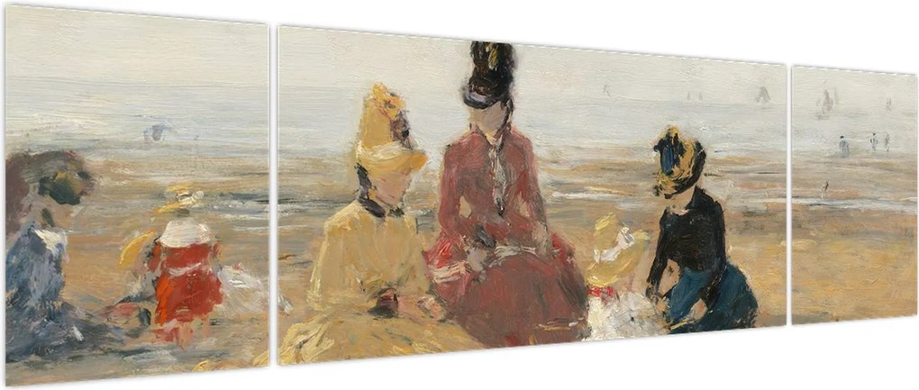 Obraz - Eugène Boudin, On the Beach, Trouville, reprodukcje (170x50 cm)