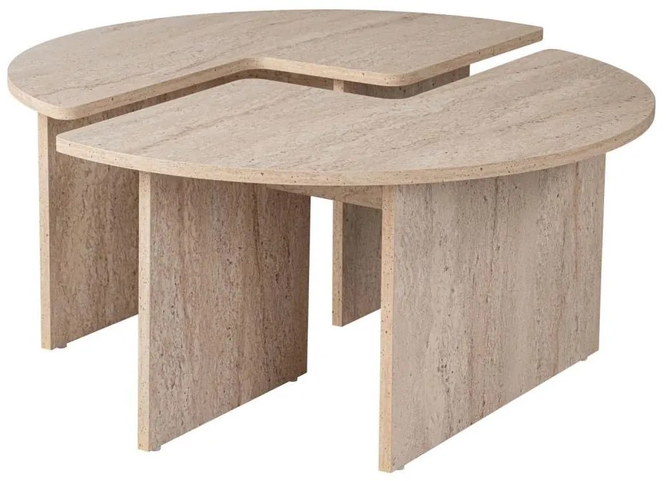 Stolik kawowy LUVIA – dekor marmurowy, beżowy