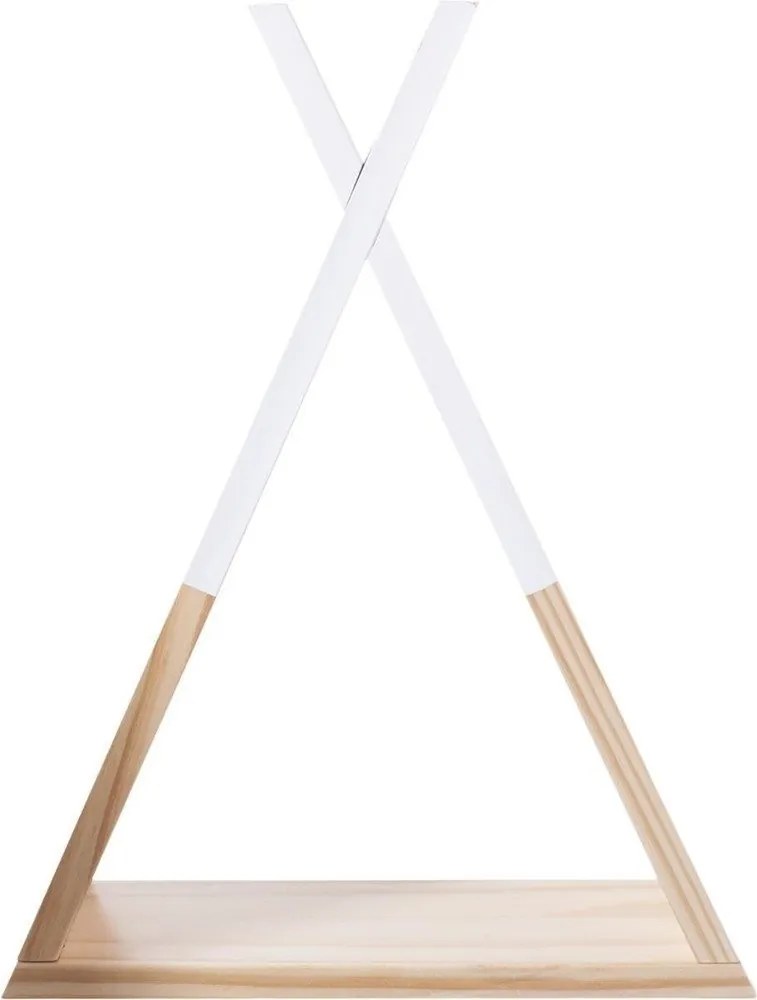 Półka dekoracyjna na ścianę TIPI - drewno, 30 x 10 x 39 cm