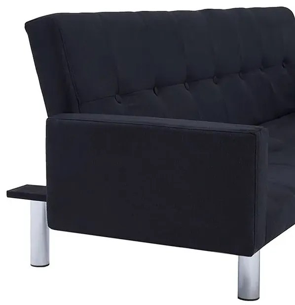 Rozkładana sofa Nesma z podłokietnikami - czarna