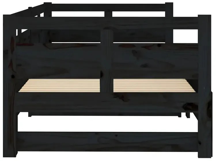 Czarne drewniane rozsuwane łóżko 2x(80x200) cm - Givefi 3X